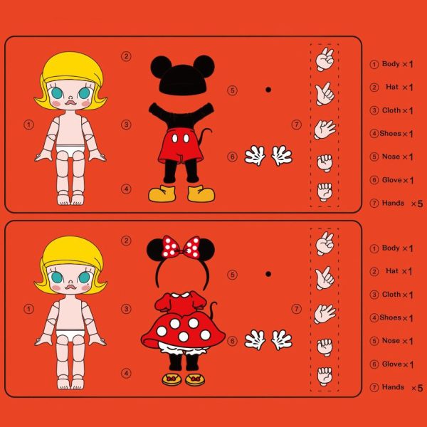 POP MART Molly x Mickey & Minnie BJD Doll Toy - Image 7