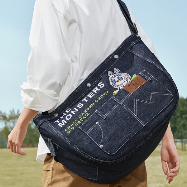 POP MART The Monsters LABUBU Fall in Wild Denim Tote Bag - Image 2