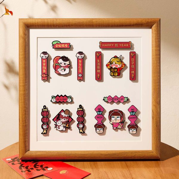 POP MART Wealthy Snake's New Year Celebration Series – Mini Spring Couplets Fridge Magnet Blind Box - Image 4