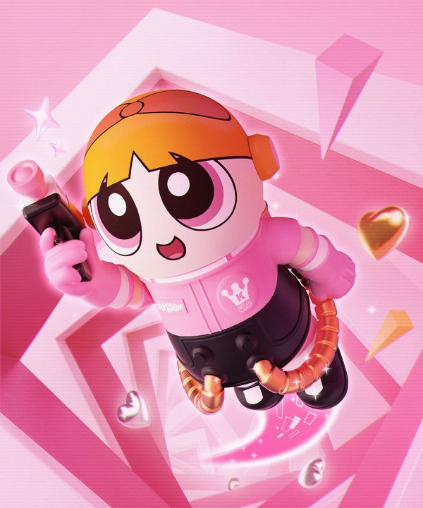 POP MART MEGA Space Molly 400%+100% Combo The Powerpuff Girls-Blossom - Image 2
