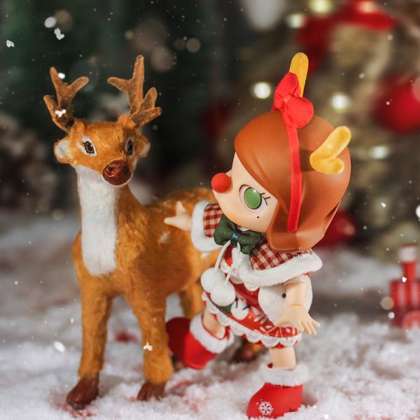 POP MART Molly Christmas Reindeer BJD Doll Collectible Figure - Image 2