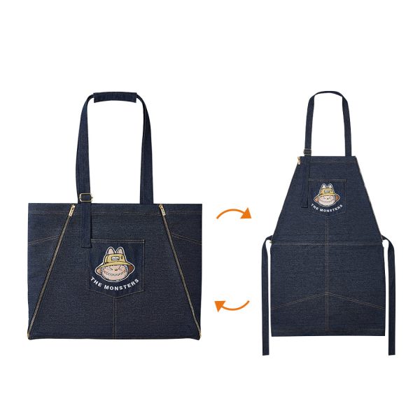 POP MART The Monsters LABUBU Fall in Wild Denim Tote Bag/Apron - Image 3