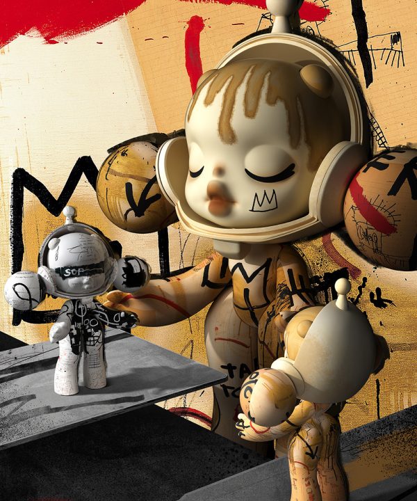 POP MART MEGA α SKULLPANDA 400% JEAN-MICHEL BASQUIAT - Image 3