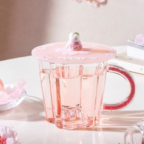 POP MART Pucky Cherry Blossom Series Glass Cup with Cover - Image 3