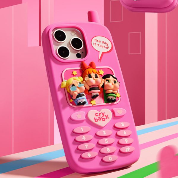 POP MART Crybaby × The Powerpuff Girls Phone Case for iPhone 14/15 Pro Max - Image 3
