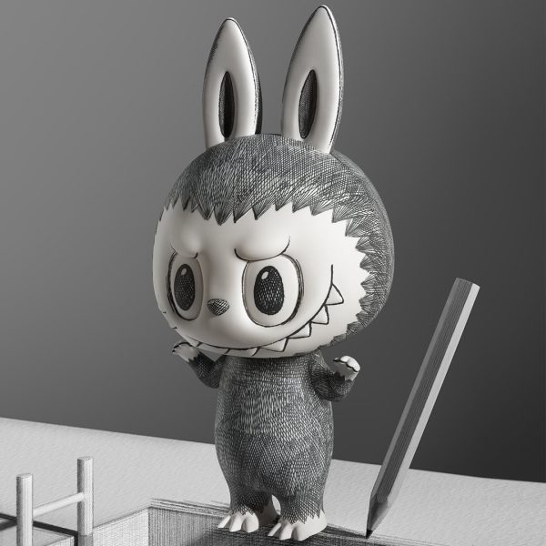 POP MART MEGA LABUBU 400% Sketch - Image 5