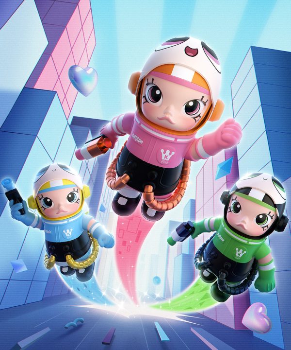 POP MART MEGA Space Molly 400%+100% Combo The Powerpuff Girls-Blossom - Image 4