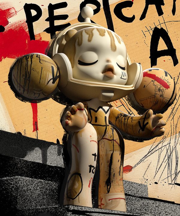 POP MART MEGA α SKULLPANDA 400% JEAN-MICHEL BASQUIAT - Image 2