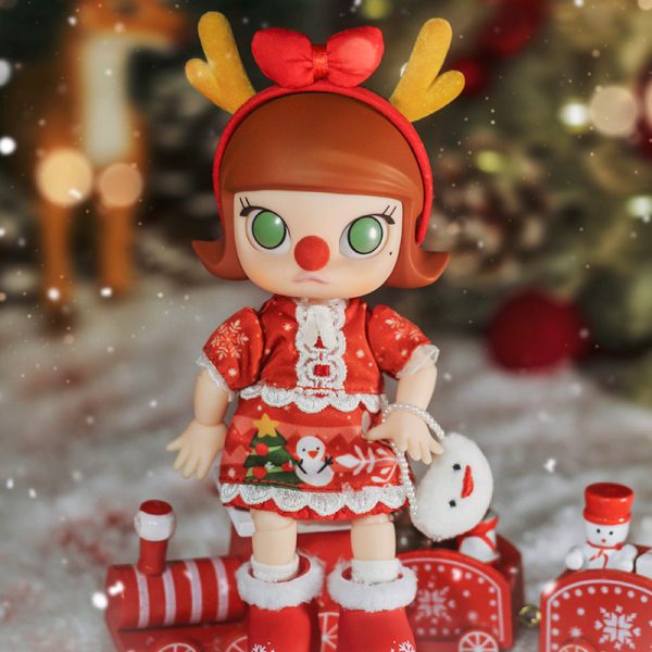 POP MART Molly Christmas Reindeer BJD Doll Collectible Figure - Image 5