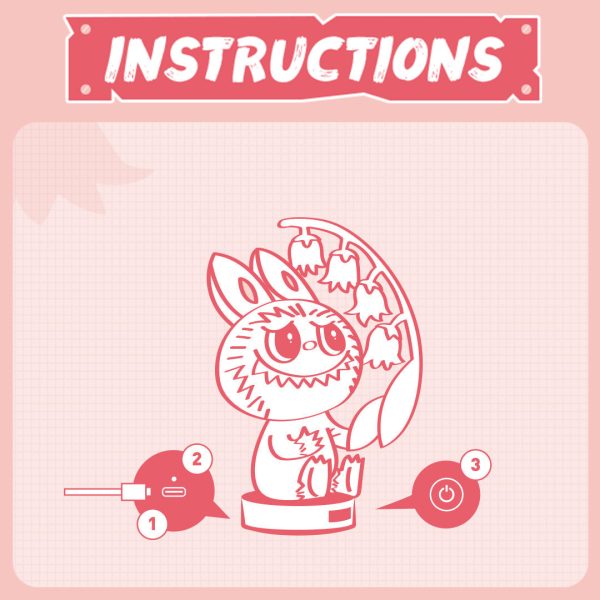 POP MART The Monsters LABUBU Flower Elves Lamp - Unending Love - Image 6