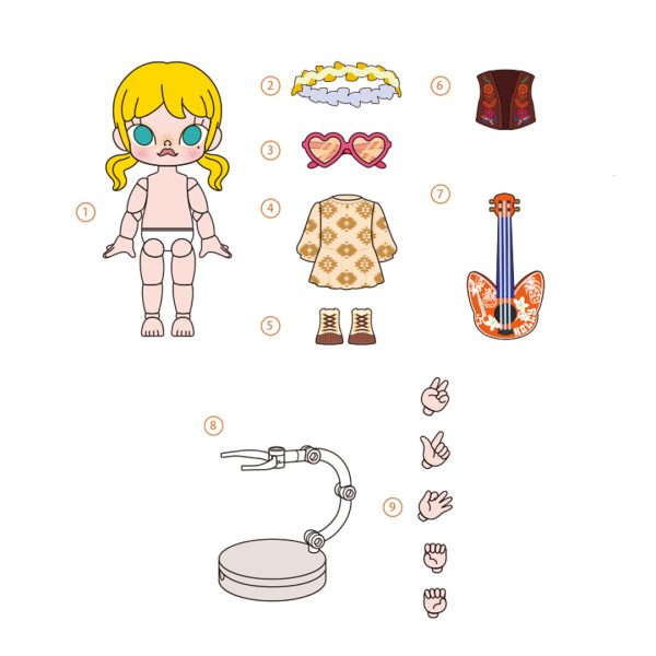 POP MART Molly Beach Music Festival BJD Action Figure - Image 6