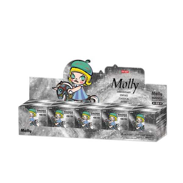POP MART Molly Anniversary Statues Classical Retro Enamel Pin Badge/Fridge Magnet Blind Box - Image 5